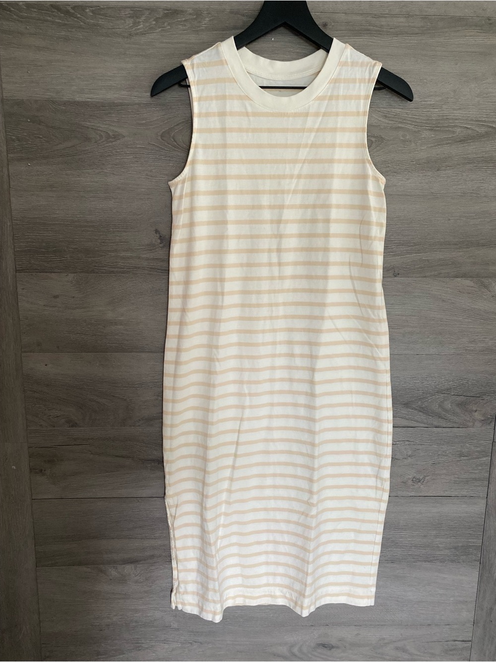 Everlane Organic Cotton Sleeveless Midi Dress Striped